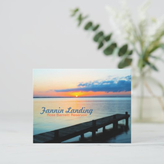 Fannin Landing Pier op Sunset - Barnett Reservoir Briefkaart (Staand voorkant)