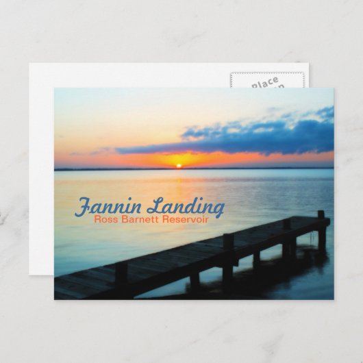 Fannin Landing Pier op Sunset - Barnett Reservoir Briefkaart (Voorkant / Achterkant)