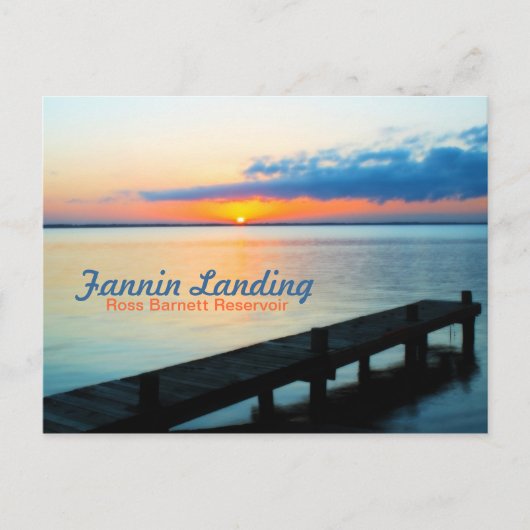 Fannin Landing Pier op Sunset - Barnett Reservoir Briefkaart (Voorkant)