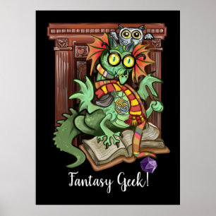 Fanntasy Fan Dragon Poster