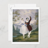 Fanny Cerrito (1817-1909) en Sigr. Guerra in de Briefkaart (Voorkant / Achterkant)