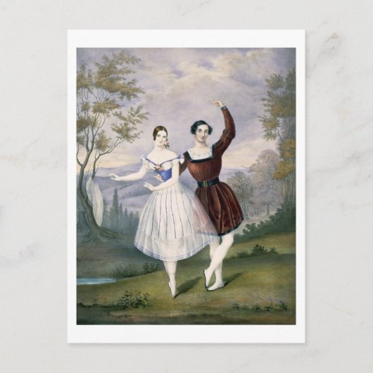 Fanny Cerrito (1817-1909) en Sigr. Guerra in de Briefkaart (Voorkant)