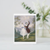 Fanny Cerrito (1817-1909) en Sigr. Guerra in de Briefkaart (Staand voorkant)