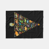 Fanny Dinosaur Christmas Tree Cute Dino Xmas For K Fleece Deken (Voorkant (Horizontaal))