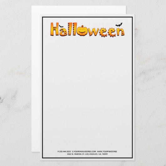 Fanny Halloween Briefpapier (Voorkant / Achterkant)