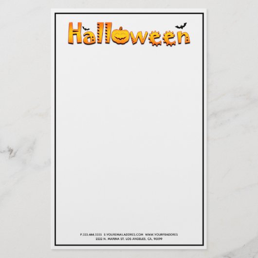 Fanny Halloween Briefpapier (Voorkant)