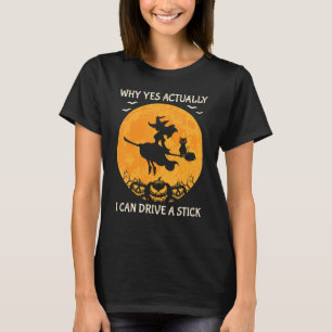 Fanny Halloween Witch op een Broomstick T-shirt