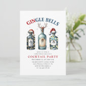 Fanny Hand getrokken kerst vakantie cocktail party Kaart (Staand voorkant)