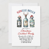 Fanny Hand getrokken kerst vakantie cocktail party Kaart (Voorkant)