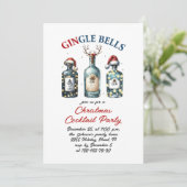 Fanny Hand getrokken kerst vakantie cocktail party Kaart (Staand voorkant)