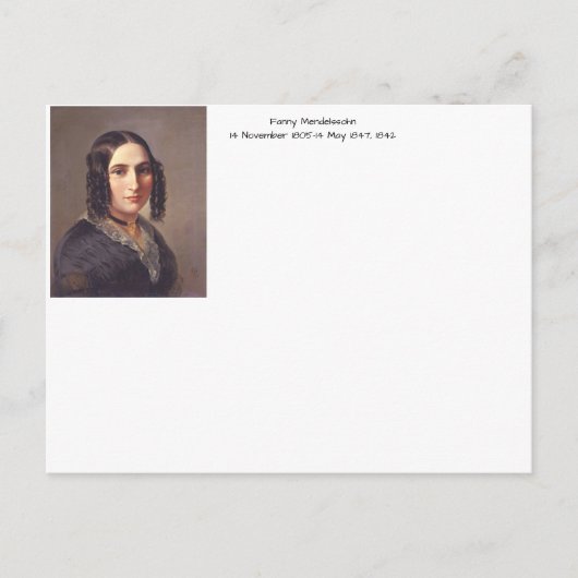 Fanny Mendelssohn, 1842 Briefkaart (Voorkant)