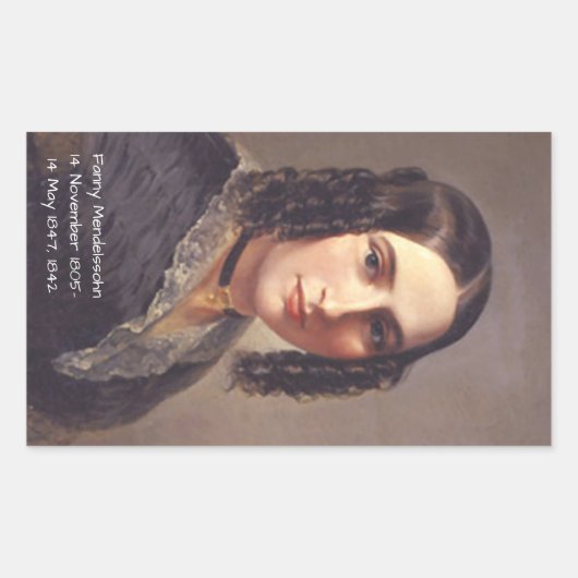 Fanny Mendelssohn, 1842 Rechthoekige Sticker (Voorkant)