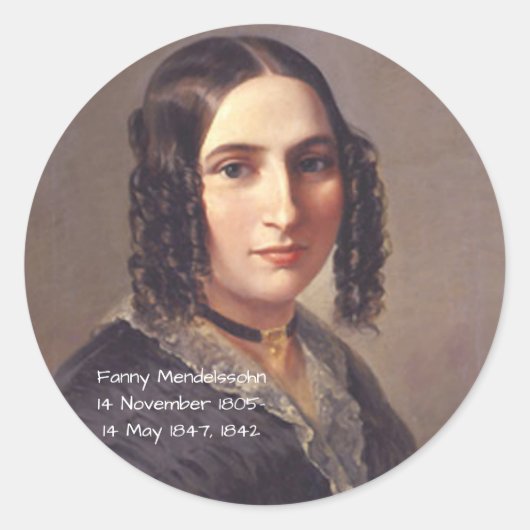 Fanny Mendelssohn, 1842 Ronde Sticker (Voorkant)