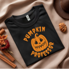 Fanny pompoen Hoogleraar oranje typografie T-shirt