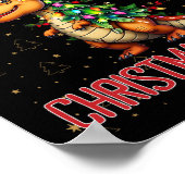 Fanny Prettig Kerstmis Christmasaurus Dinosaur Ker Poster (Hoek)