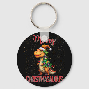 Fanny Prettig Kerstmis Dinosaur Kerstboom Sleutelhanger
