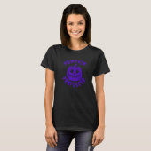 Fanny pumpkin Professor paarse typografie T-shirt (Voorkant volledig)