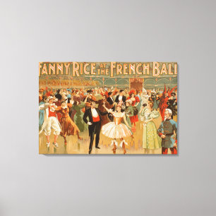 Fanny Rice bij het Franse Theatrisch Kogelbal Canvas Afdruk