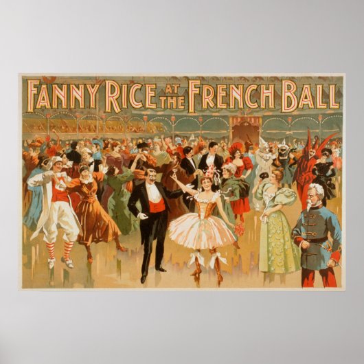 Fanny Rice bij het Franse Theatrisch Kogelbal Poster (Voorkant)