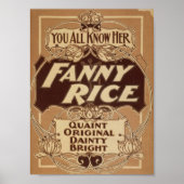 Fanny Rice, 'Quaint Original Dainty Bright' Poster (Voorkant)