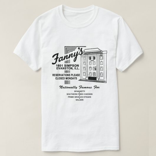 Fanny's Restaurant, Evanston, IL T-shirt (Design voorkant)