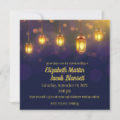 Fanous Lantaarns op Paarse Virtual Wedding Kaart (Voorkant)