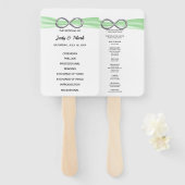 Fans Green Infinity Wedding Programme Handwaaier (Voorkant en achterkant)