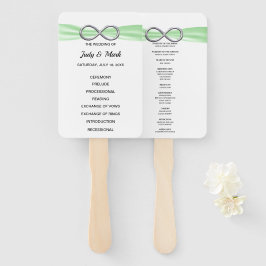 Fans Green Infinity Wedding Programme Handwaaier