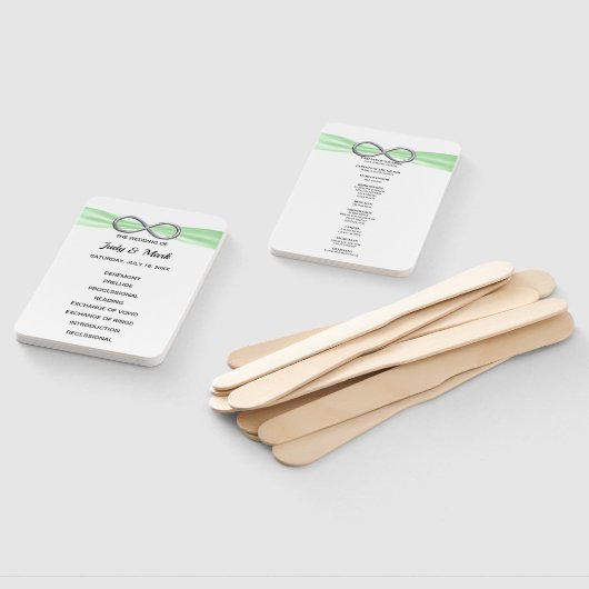 Fans Green Infinity Wedding Programme Handwaaier (Niet-gemonteerd)