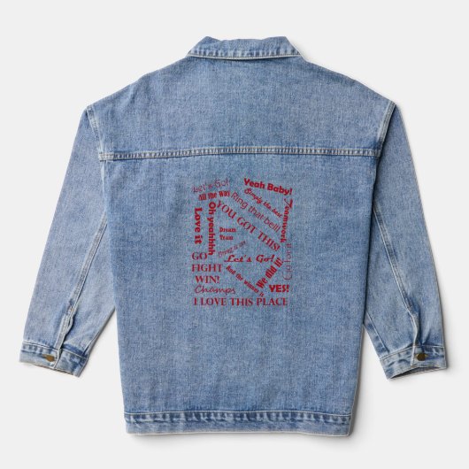 Fans juichen woorden van aanmoediging denim jacket (Achterkant)