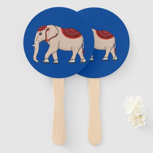 Fans Thaise olifant stijl. Handwaaier (Voorkant en achterkant)