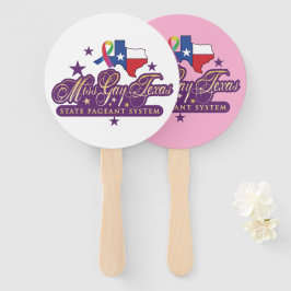 Fans van de hand met Miss Gay Texas State Logo Handwaaier