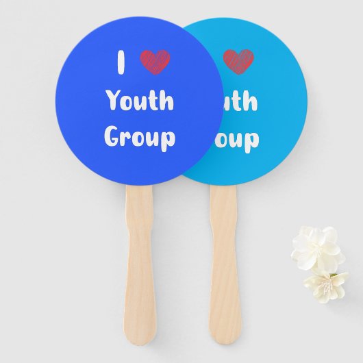 Fans van de I Heart Youth Group Handwaaier (Voorkant en achterkant)