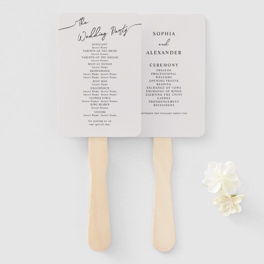 Fans voor Boho Wedding. Handwaaier (Voorkant en achterkant)