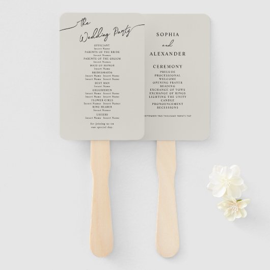 Fans voor Boho Wedding. Handwaaier (Voorkant en achterkant)