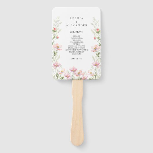 Fans voor een wildflower bruiloft. handwaaier (Voorkant)