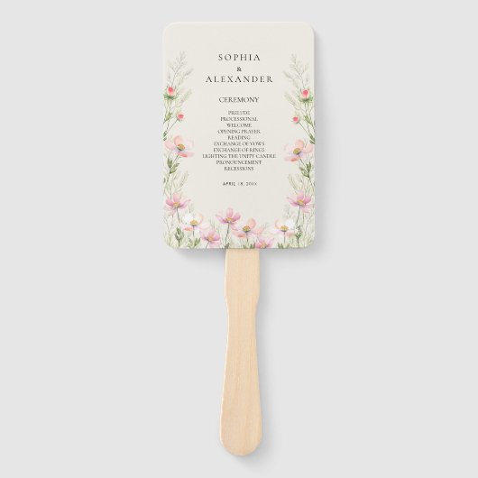 Fans voor een wildflower bruiloft. handwaaier (Voorkant)