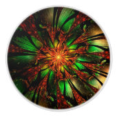 fansy fractal flower keramische knop (Voorkant)