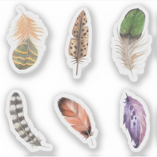 Fansy veer Voor scrapbooking Modieuze vogels Sticker (Voorkant)