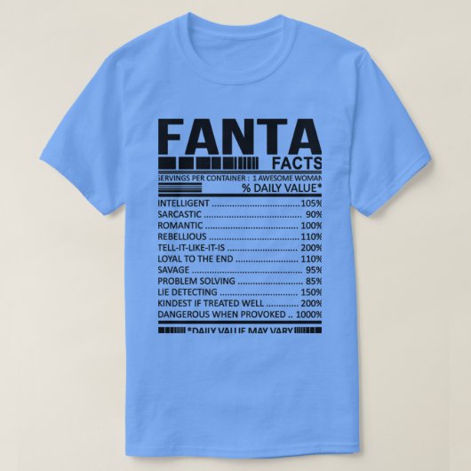FANTA-voedingsfeiten T-shirt (Design voorkant)