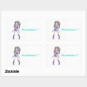 "Fantabuleuze" stickers met meisje in paarse kledi (Vel)