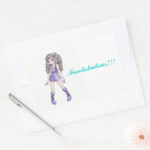 "Fantabuleuze" stickers met meisje in paarse kledi (Envelop)