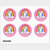 fantabulos Unicorn Party roze Ronde Sticker (Vel)