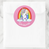 fantabulos Unicorn Party roze Ronde Sticker (Tas)