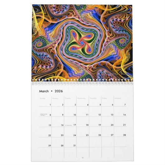 Fantabulous Fractals Calendar Kalender (Mar 2026)