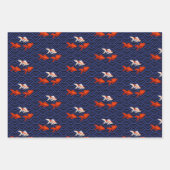 Fantail Goldfish on Segaiha Wave Pattern Inpakpapier Vel (Voorkant 2)