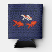 Fantail Goldfish op Seigaiha Wave Pattern Japans Blikjeskoeler (Voorkant)