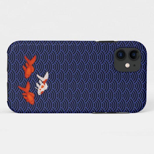 Fantail Goldfish op Seigaiha Wave Pattern Japans Case-Mate iPhone Case (Achterkant (horizontaal))