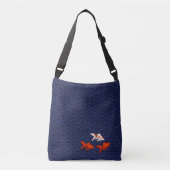 Fantail Goldfish op Seigaiha Wave Pattern Japans Crossbody Tas (Voorkant)