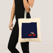 Fantail Goldfish op Seigaiha Wave Pattern Japans Tote Bag (Voorkant (product))